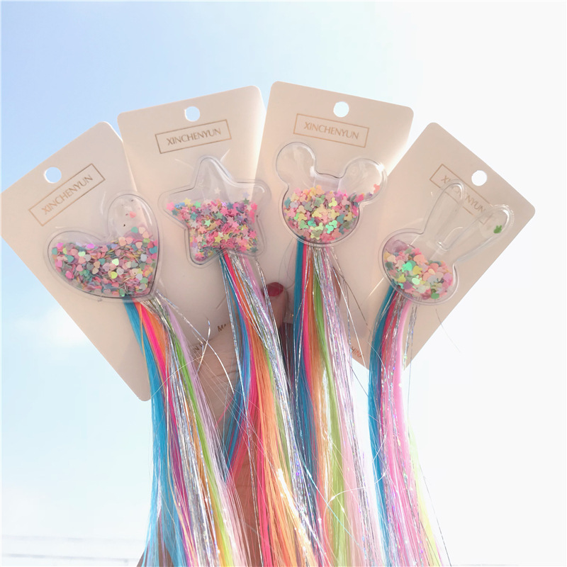 New Children's Wig Barrettes Love Rabbit Five-Pointed Star Color Bow Wig Hair Accessories for Girls New Children's Wig Barrettes Love Rabbit Five-Pointed Star Color Bow Wig Hair Accessories for Girls