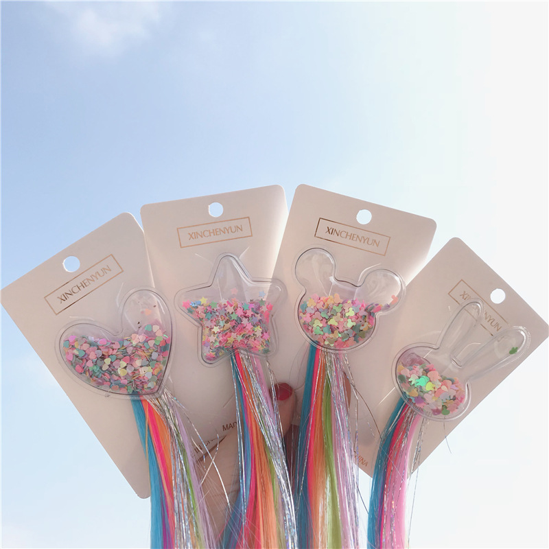 New Children's Wig Barrettes Love Rabbit Five-Pointed Star Color Bow Wig Hair Accessories for Girls New Children's Wig Barrettes Love Rabbit Five-Pointed Star Color Bow Wig Hair Accessories for Girls