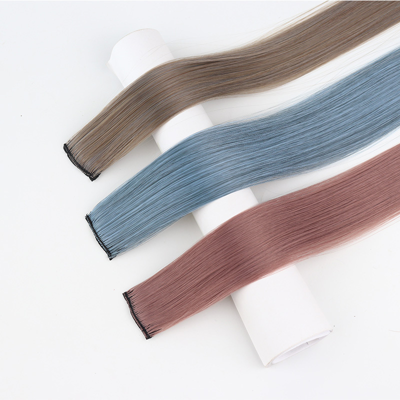 Thickened EarHanging Dyed Color Wig Set Women&#039;s Long Straight Hair Dyed Invisible Simulation OnePiece Hair Extension