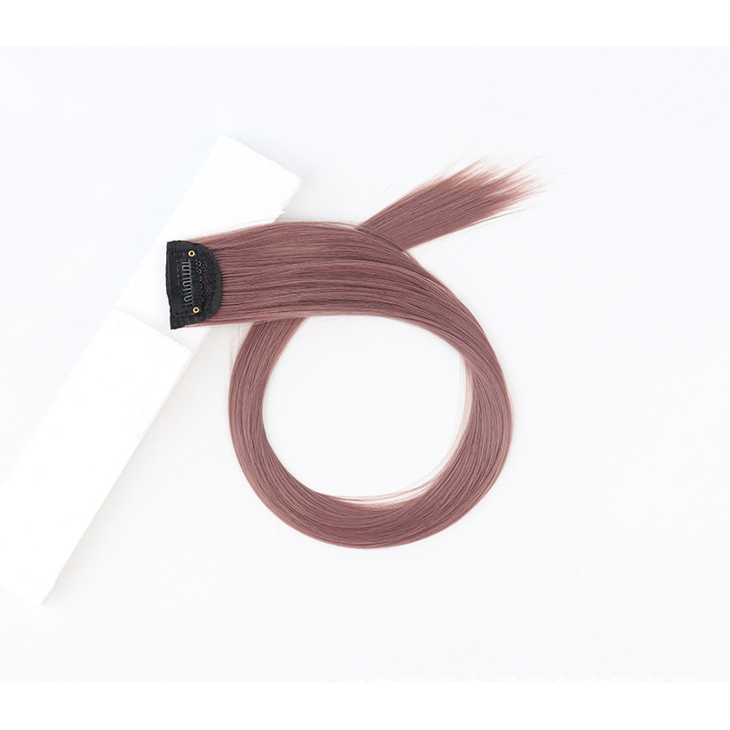 Thickened EarHanging Dyed Color Wig Set Women's Long Straight Hair Dyed Invisible Simulation OnePiece Hair Extension