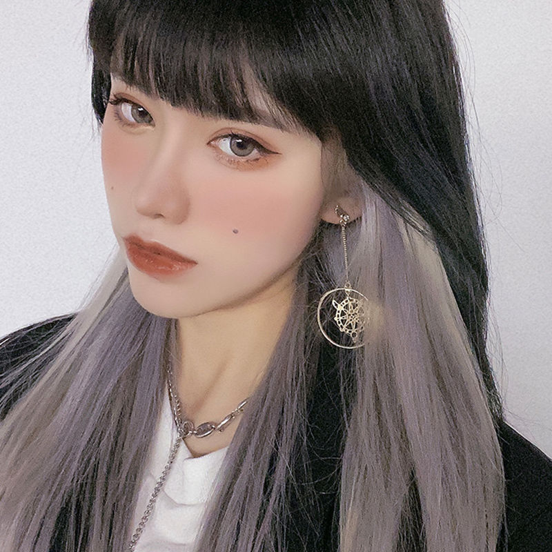 Fiber Wig Set Hanging Ear Dyed Color Straight Hair Hair Extension Women&#039;s Long Hair Naturally Invisible One Piece