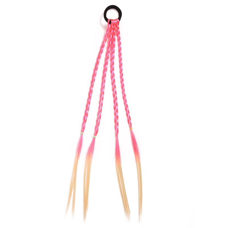 Selling Children's Colorful Wig Braid Ponytail Fashion Braided Colorful Gradient Color Hair Rope DoughTwist Style Plaits Selling Children's Colorful Wig Braid Ponytail Fashion Braided Colorful Gradient Color Hair Rope DoughTwist Style Plaits