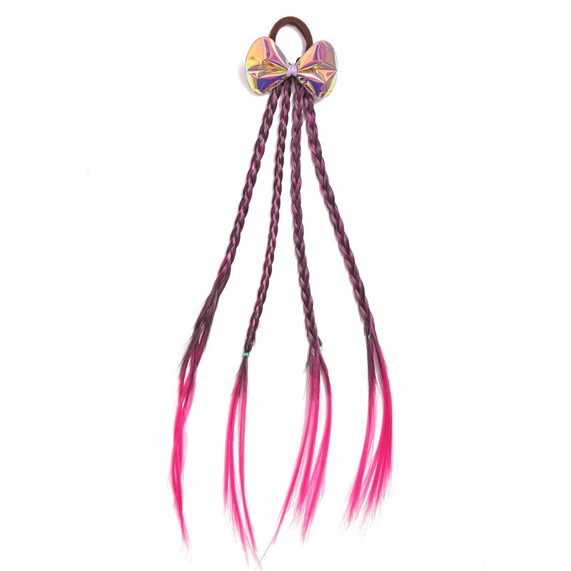 Selling Children's Colorful Wig Braid Ponytail Fashion Braided Colorful Gradient Color Hair Rope DoughTwist Style Plaits Selling Children's Colorful Wig Braid Ponytail Fashion Braided Colorful Gradient Color Hair Rope DoughTwist Style Plaits