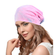 Exclusive for Cross-Border Satin Nightcap Elastic Band Buckle Long Tube Shower Cap Dual-Use Hat Wig with Hair Extensions Shower Cap Turban Hat