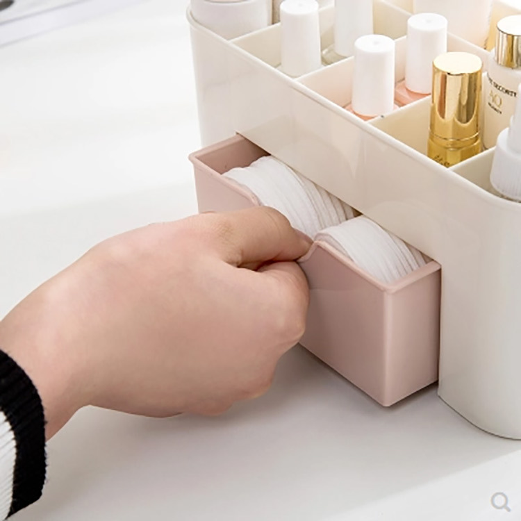 Best-Seller on Douyin Desktop Jewelry Skin Care Products Separated Vanity Box Drawer Plastic Storage Box Cosmetic Storage Box