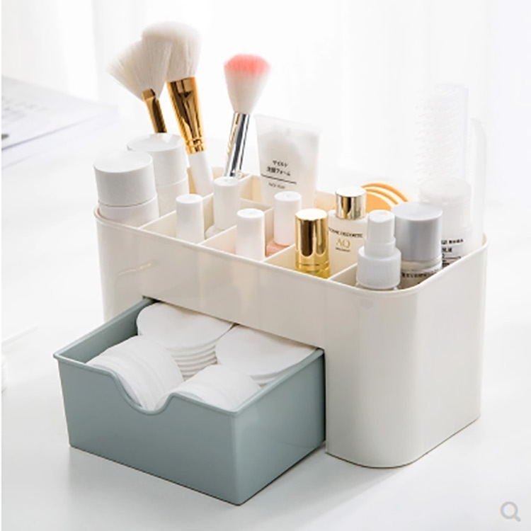 Best-Seller on Douyin Desktop Jewelry Skin Care Products Separated Vanity Box Drawer Plastic Storage Box Cosmetic Storage Box