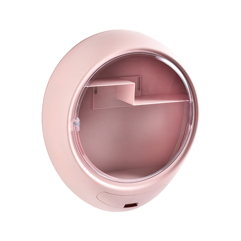 Internet Celebrity Cosmetics Storage Box with LED Make-up Mirror Same Type as TikTok Lipstick Skin Care Products Wall Rotating Cosmetic Box