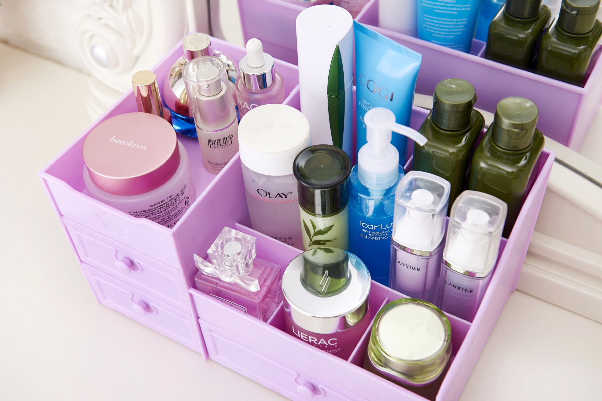 Drawer type cosmetic storage box plastic skin care products compartmentaldresser dormitory desktop storage shelf Drawer type cosmetic storage box plastic skin care products compartmentaldresser dormitory desktop storage shelf