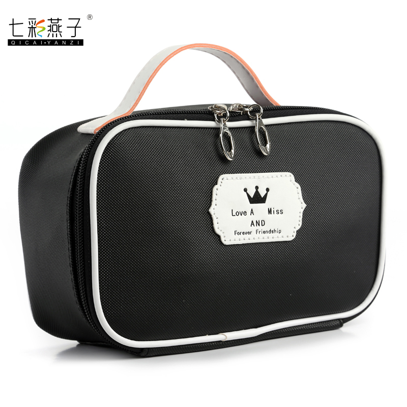 New pure color square bag crown cosmetic bag wash gargle bag hand bag skin care products received bag
