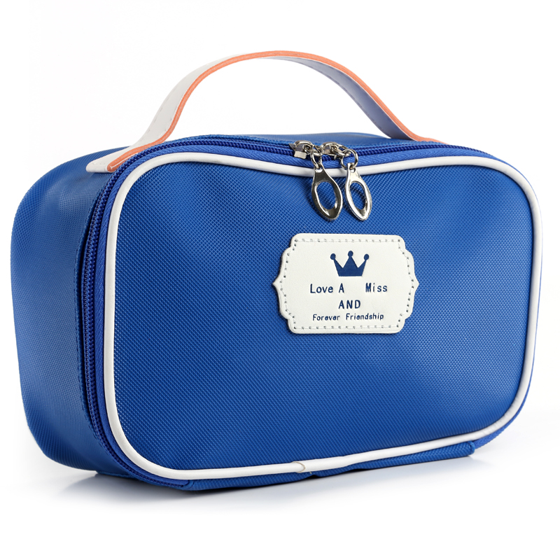 New pure color square bag crown cosmetic bag wash gargle bag hand bag skin care products received bag