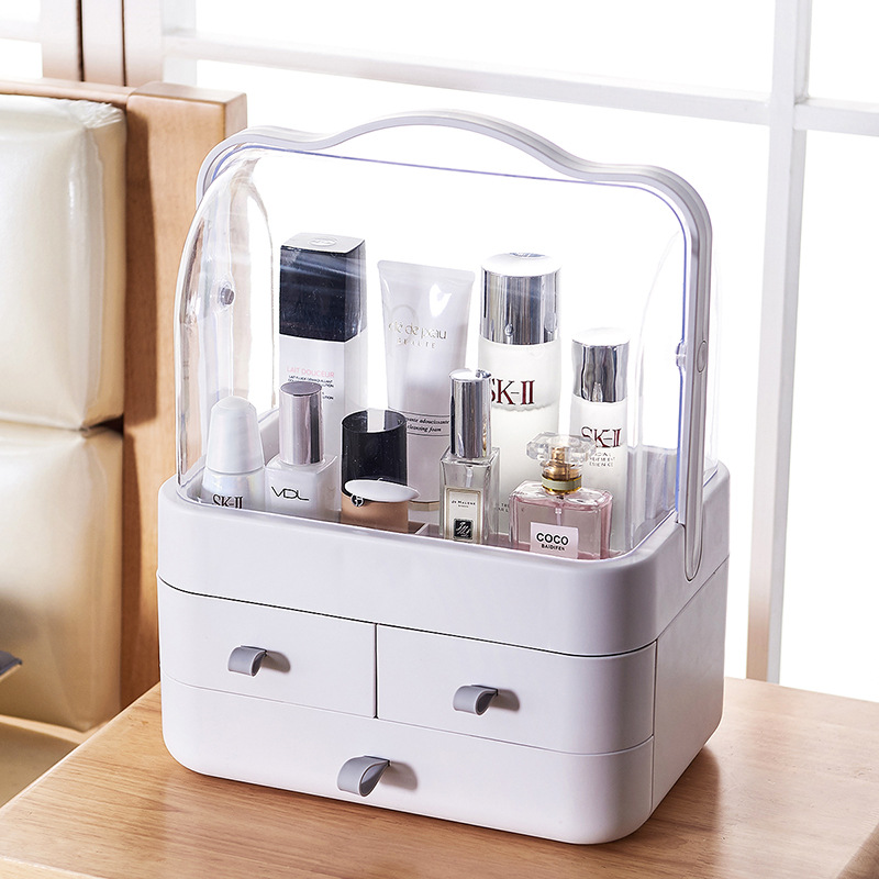 Wholesale cosmetic box storage box transparent drawer type portable skin care products storage box dustproof cosmetics storage box