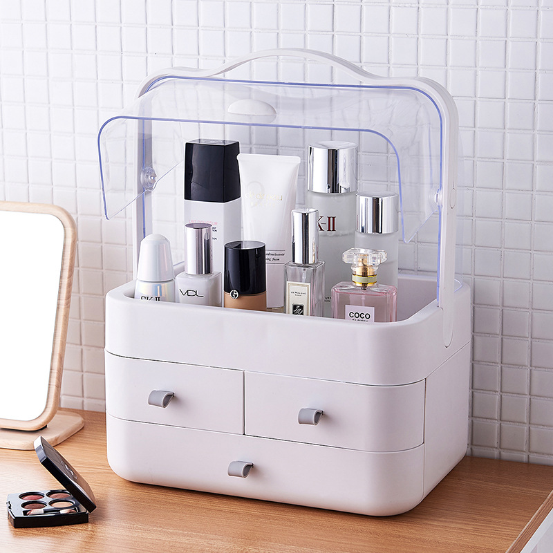 Wholesale cosmetic box storage box transparent drawer type portable skin care products storage box dustproof cosmetics storage box
