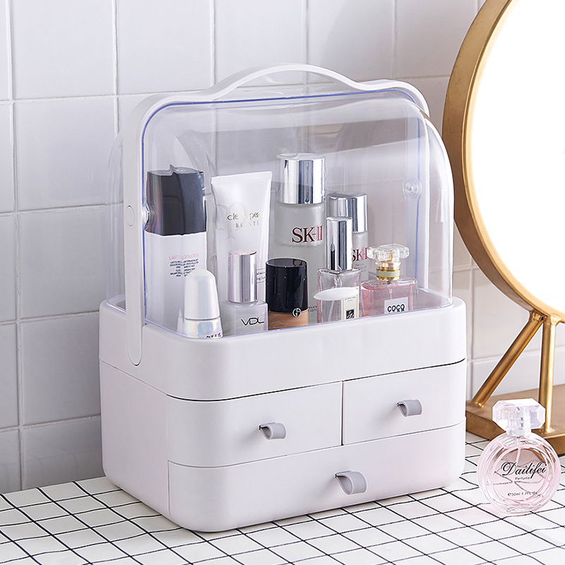 Wholesale cosmetic box storage box transparent drawer type portable skin care products storage box dustproof cosmetics storage box
