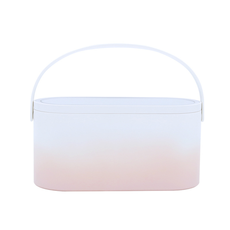 Muid Portable Cosmetic Case with Makeup Mirror Desk Lamp Travel Makeup Storage Dresser Lipstick Skin Care Products Storage Box