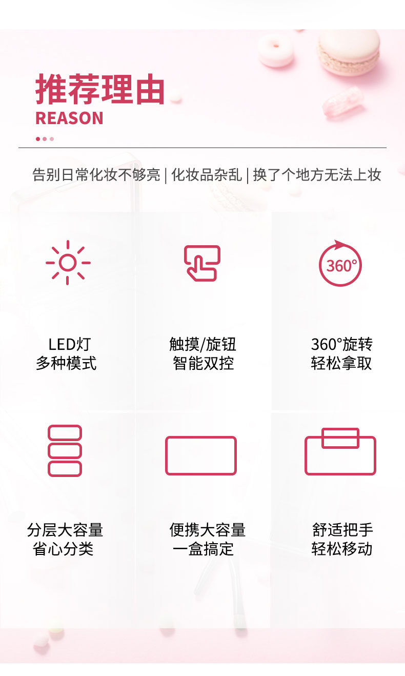 Web celebrity cosmetic storage box with LED lamp mirror drawer type portable table dust-proof skin care products shelf Web celebrity cosmetic storage box with LED lamp mirror drawer type portable table dust-proof skin care products shelf