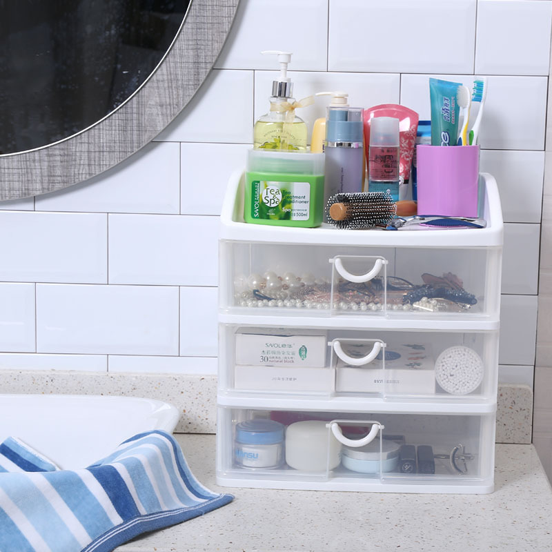 Office Desktop Storage Box Plastic Multi-Layer Drawer Cosmetic Storage Box Dressing Table Skin Care Products Cosmetic Case