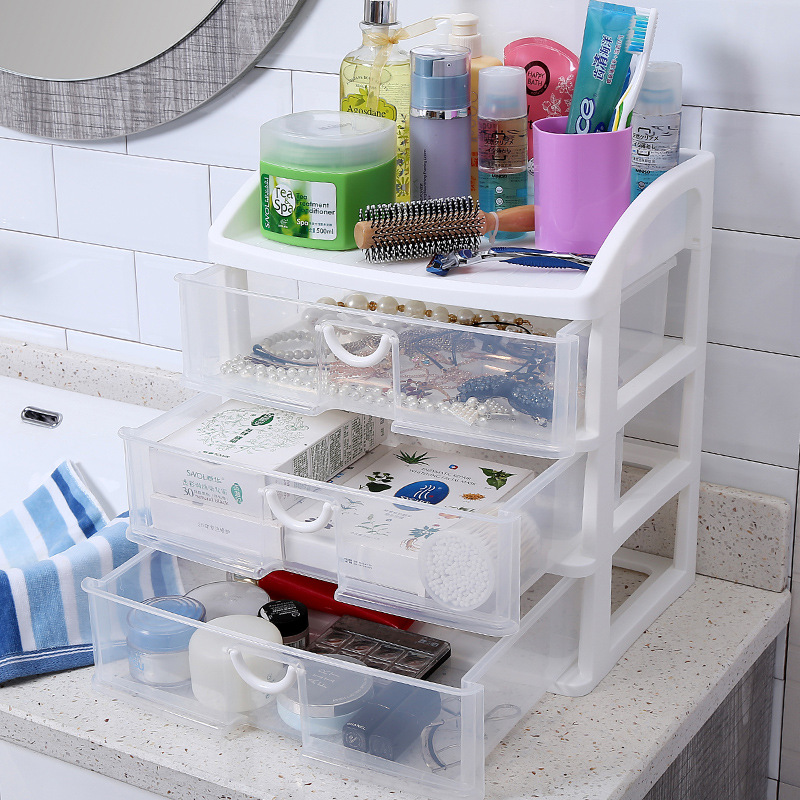 Office Desktop Storage Box Plastic Multi-Layer Drawer Cosmetic Storage Box Dressing Table Skin Care Products Cosmetic Case