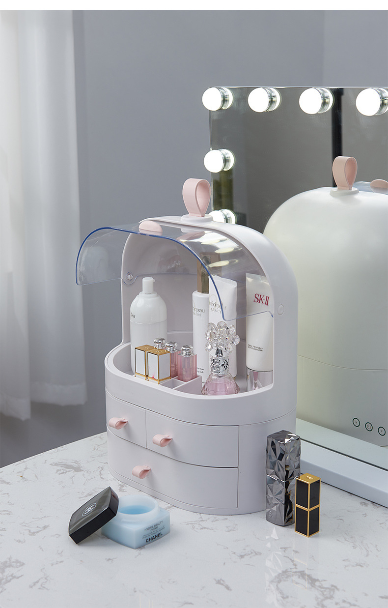Korea Internet Celebrity Dustproof Cosmetics Storage Box Transparent Hand Cosmetic Case Dressing Table Skin Care Products Organize the Shelves Korea Internet Celebrity Dustproof Cosmetics Storage Box Transparent Hand Cosmetic Case Dressing Table Skin Care Products Organize the Shelves