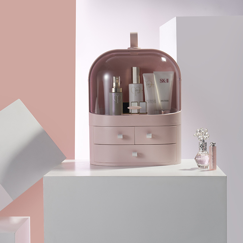 Korea Internet Celebrity Dustproof Cosmetics Storage Box Transparent Hand Cosmetic Case Dressing Table Skin Care Products Organize the Shelves Korea Internet Celebrity Dustproof Cosmetics Storage Box Transparent Hand Cosmetic Case Dressing Table Skin Care Products Organize the Shelves