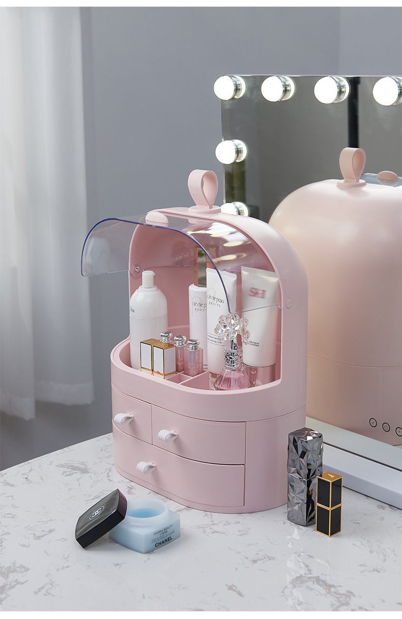 Korea Internet Celebrity Dustproof Cosmetics Storage Box Transparent Hand Cosmetic Case Dressing Table Skin Care Products Organize the Shelves Korea Internet Celebrity Dustproof Cosmetics Storage Box Transparent Hand Cosmetic Case Dressing Table Skin Care Products Organize the Shelves