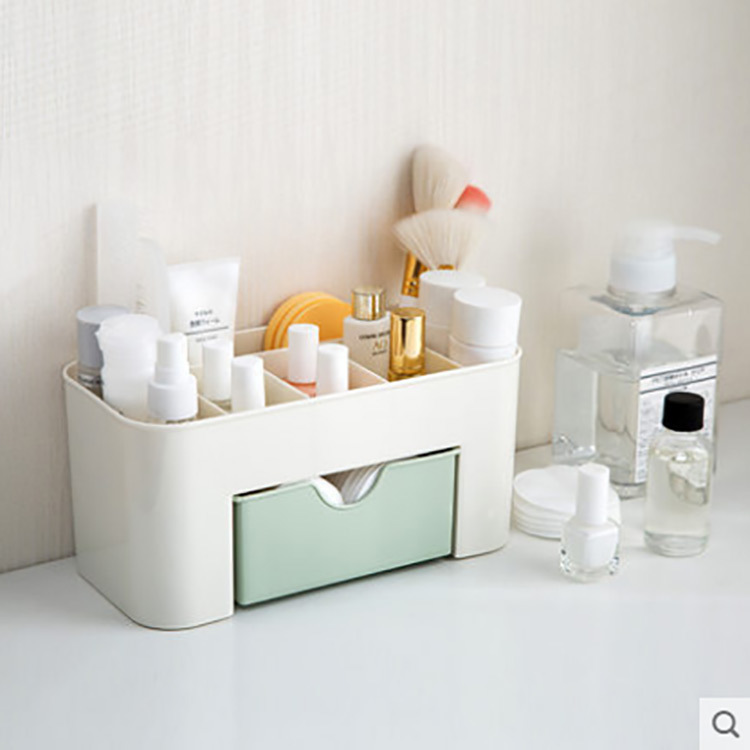 Best-Seller on Douyin Desktop Jewelry Skin Care Products Separated Vanity Box Drawer Plastic Storage Box Cosmetic Storage Box