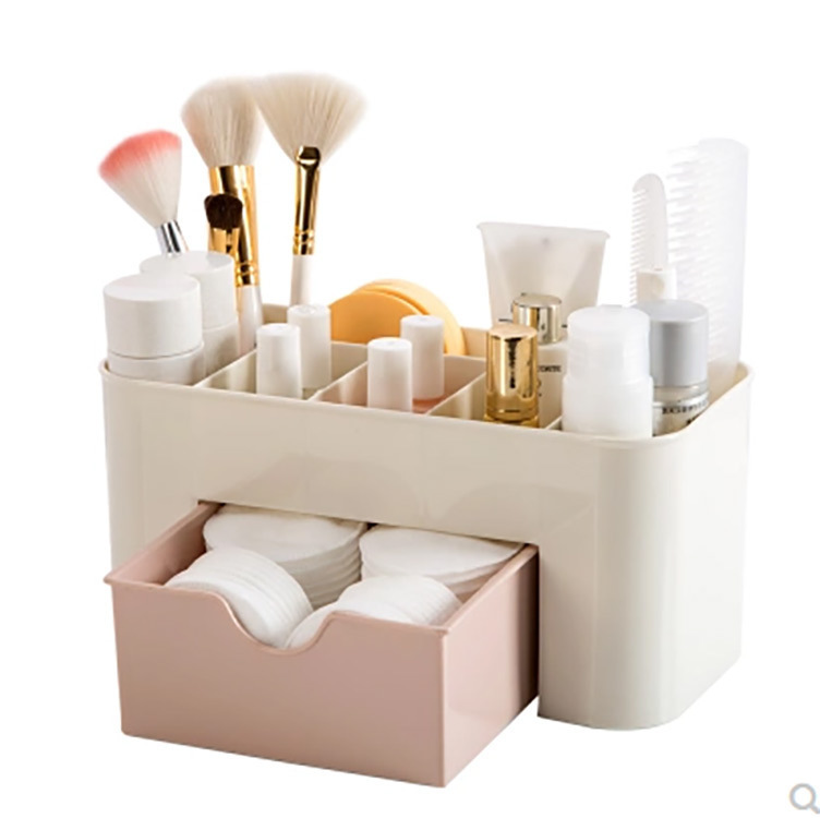 Best-Seller on Douyin Desktop Jewelry Skin Care Products Separated Vanity Box Drawer Plastic Storage Box Cosmetic Storage Box