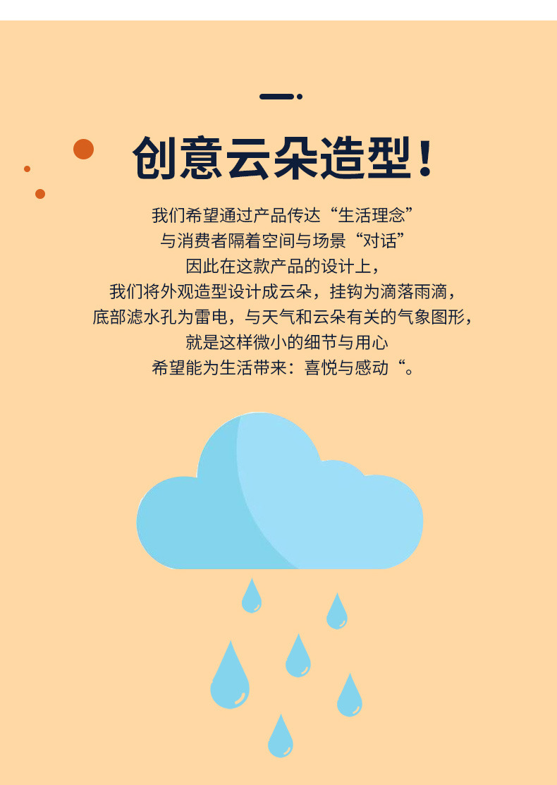 Cloud-Shaped Wall Hanging Drain Soap Box Home Bathroom Punch-Free Creative Cartoon with Hook Soap Box Holder