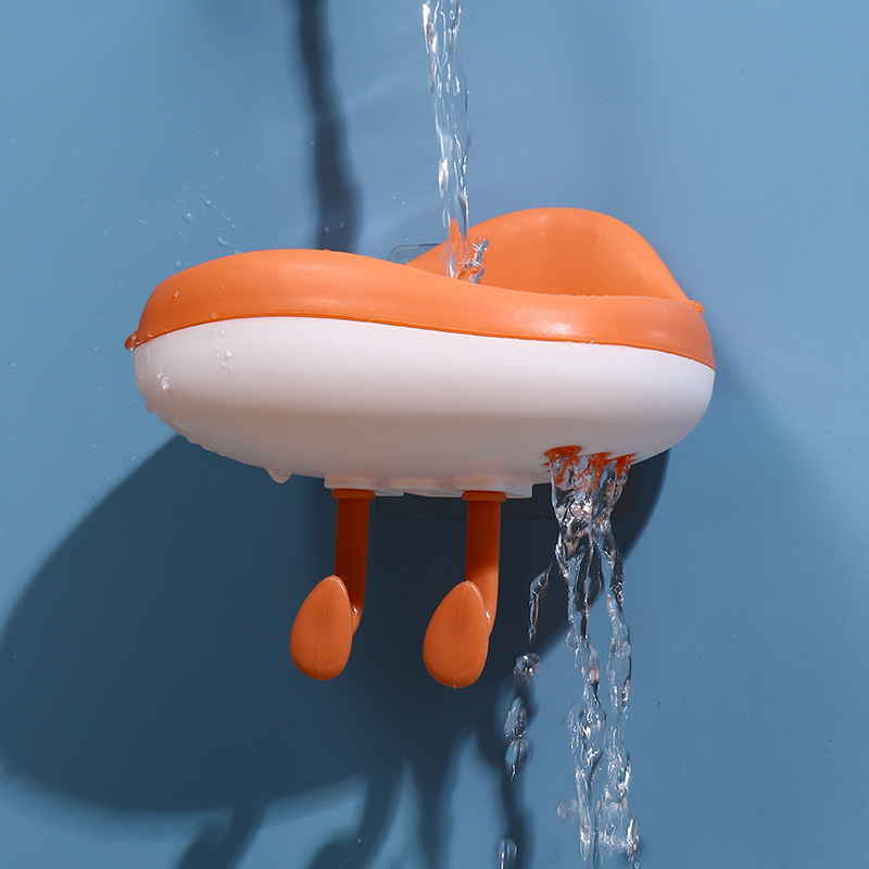 Cloud-Shaped Wall Hanging Drain Soap Box Home Bathroom Punch-Free Creative Cartoon with Hook Soap Box Holder