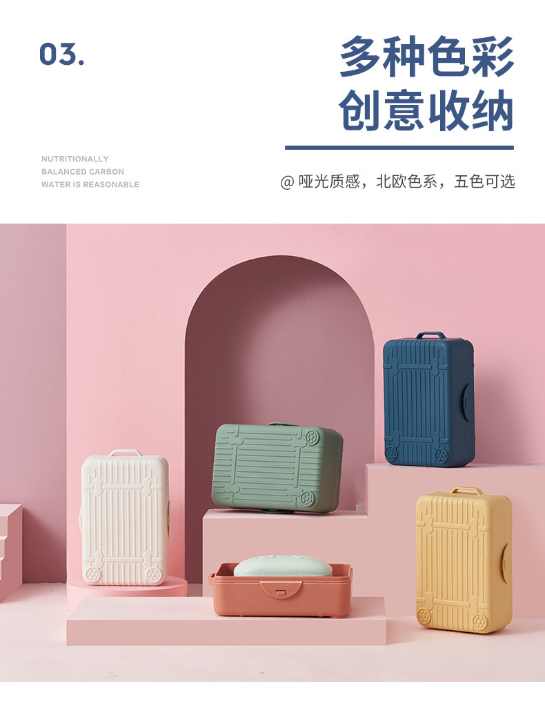 Creative Portable Luggage Soap Box Travel Double Layer Waterproof Soap Dish Plastic Drain Handmade Soap Storage Box