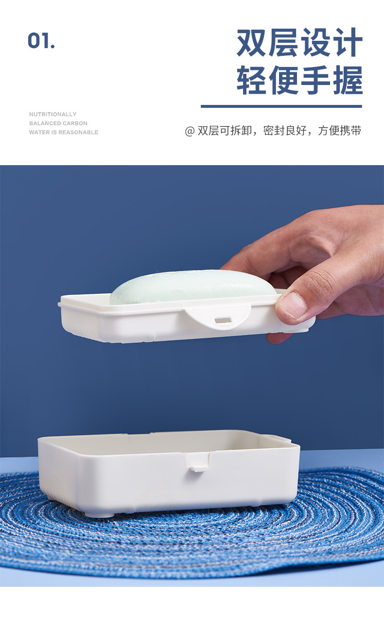 Creative Portable Luggage Soap Box Travel Double Layer Waterproof Soap Dish Plastic Drain Handmade Soap Storage Box