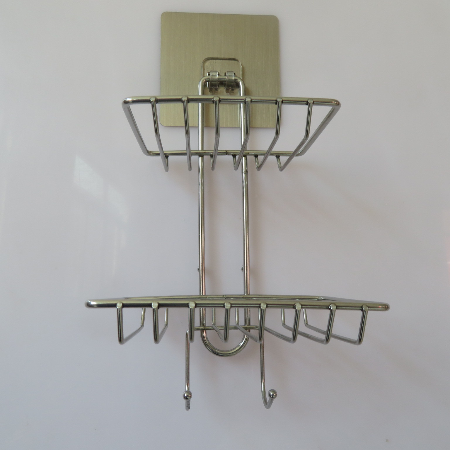Stainless steel double soap box with hook, toilet creative Stainless steel double soap box soap box
