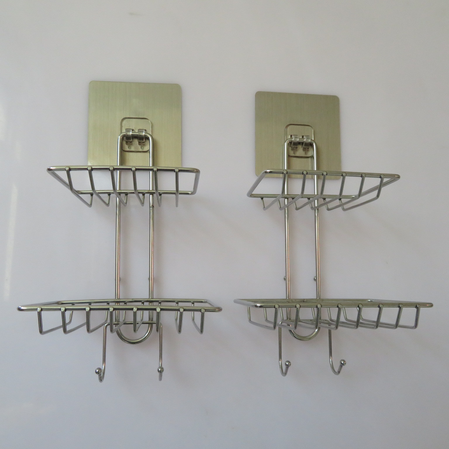 Stainless steel double soap box with hook, toilet creative Stainless steel double soap box soap box