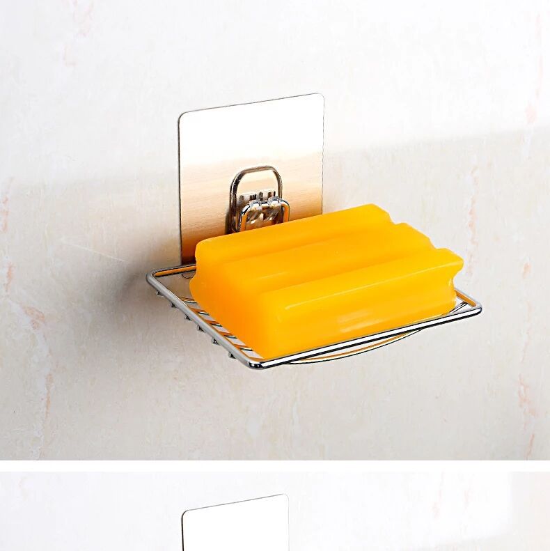 Stainless steel double soap box with hook, toilet creative Stainless steel double soap box soap box