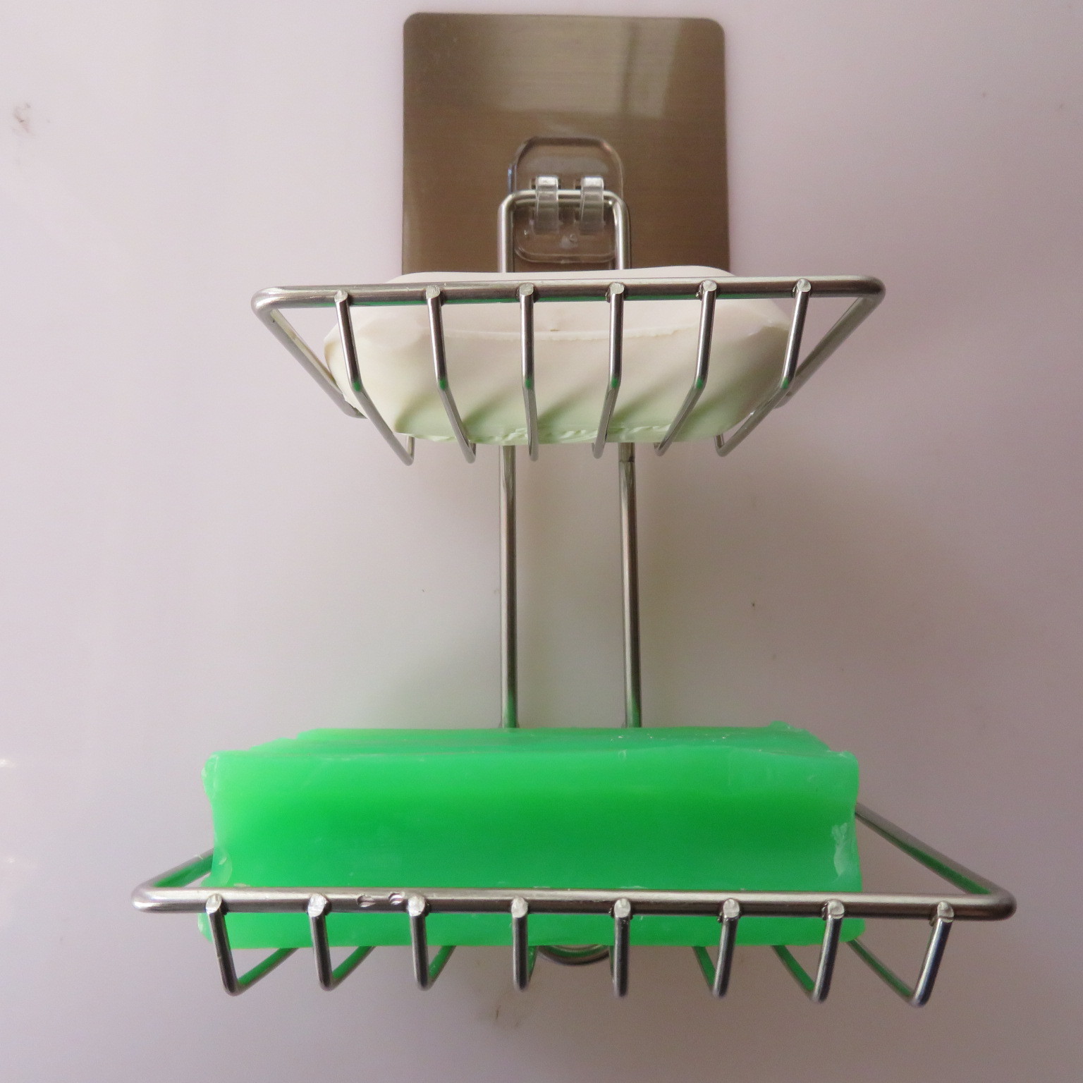 Stainless steel double soap box with hook, toilet creative Stainless steel double soap box soap box