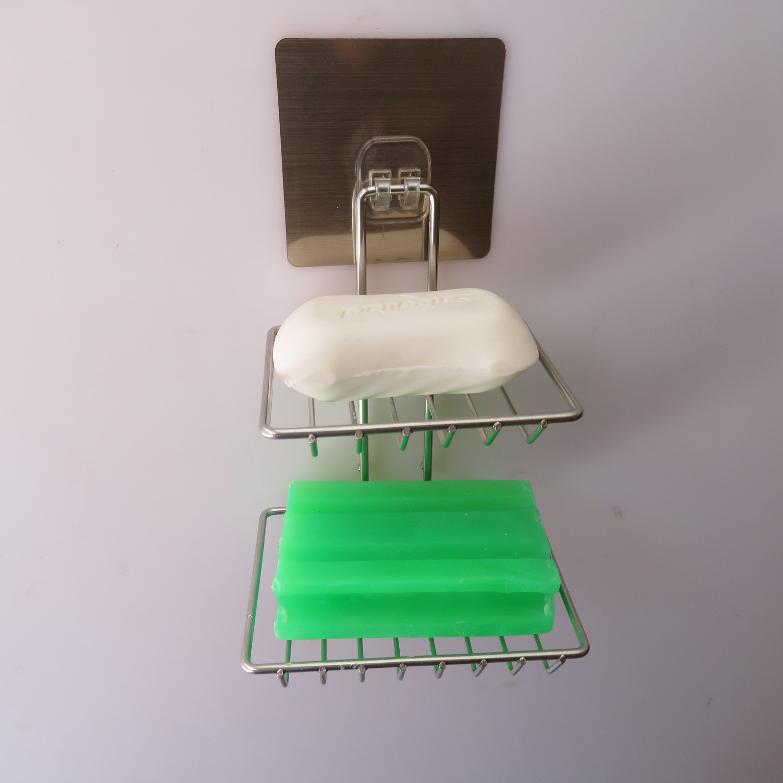 Stainless steel double soap box with hook, toilet creative Stainless steel double soap box soap box