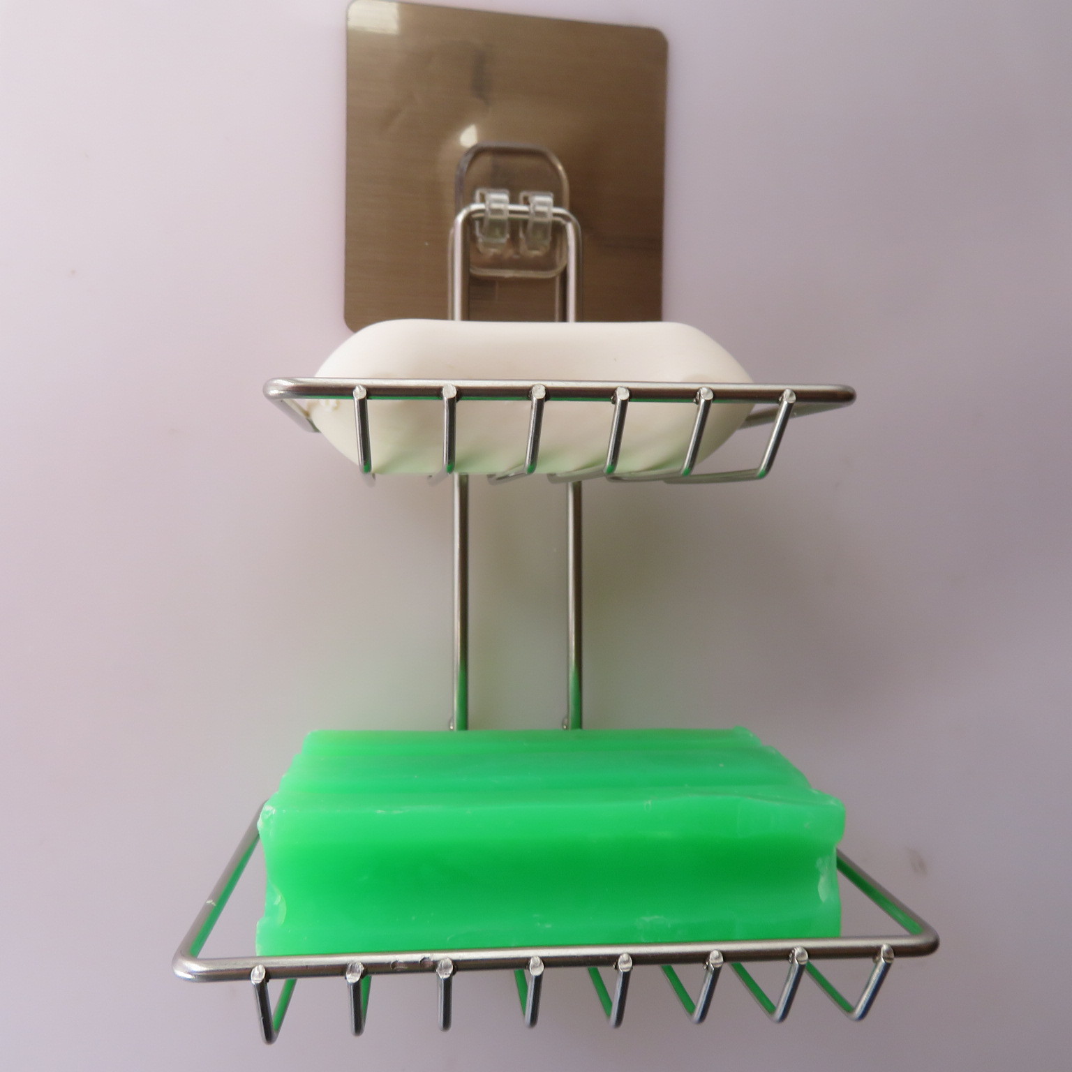 Stainless steel double soap box with hook, toilet creative Stainless steel double soap box soap box