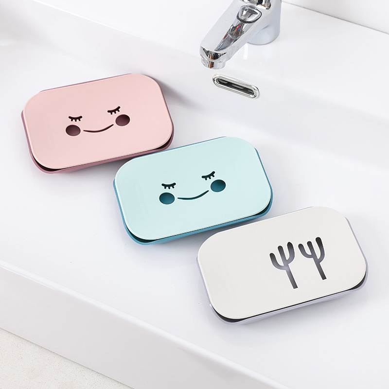 Nordic Style Japanese and Korean Cute Cartoon Creative Double SOAP Box Soap Box