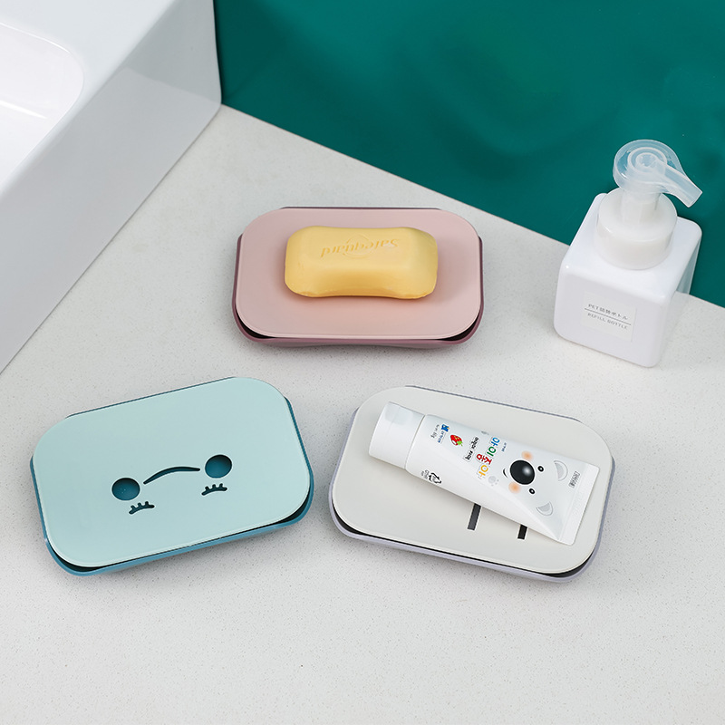 Nordic Style Japanese and Korean Cute Cartoon Creative Double SOAP Box Soap Box