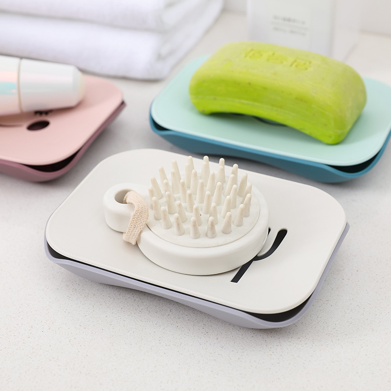 Nordic Style Japanese and Korean Cute Cartoon Creative Double SOAP Box Soap Box
