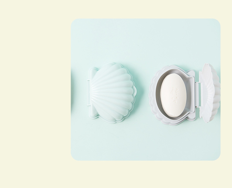 New Household Shell Plastic Soap Dish Flip Drain Soap Box Bathroom Waterproof Handmade Soap Storage Box
