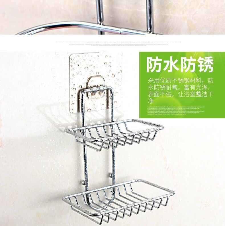 Non - perforated stainless steel double layer seamless soap box strongly adhere to the square of soap box new products
