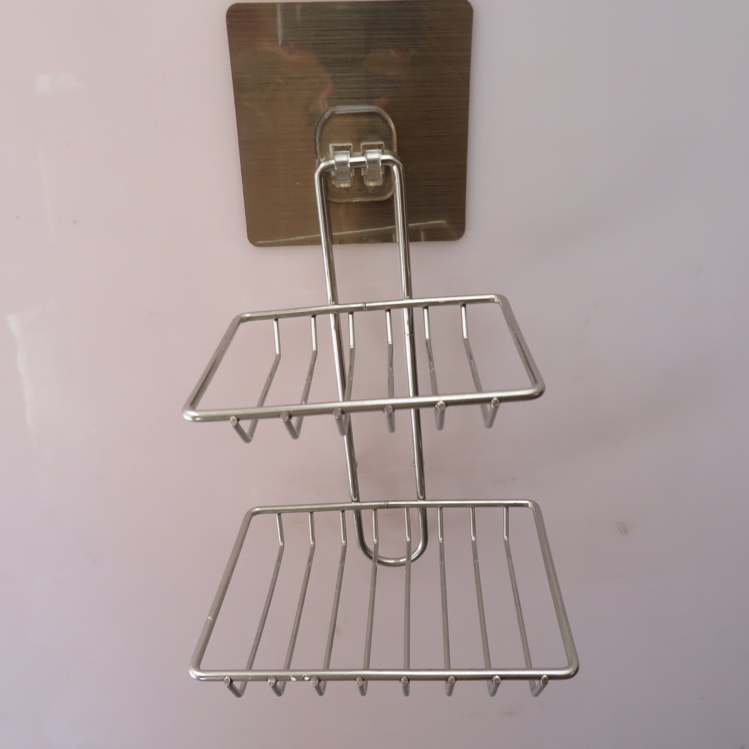 Non - perforated stainless steel double layer seamless soap box strongly adhere to the square of soap box new products