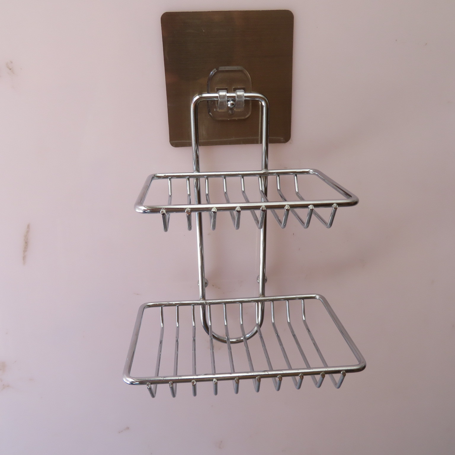 Non - perforated stainless steel double layer seamless soap box strongly adhere to the square of soap box new products