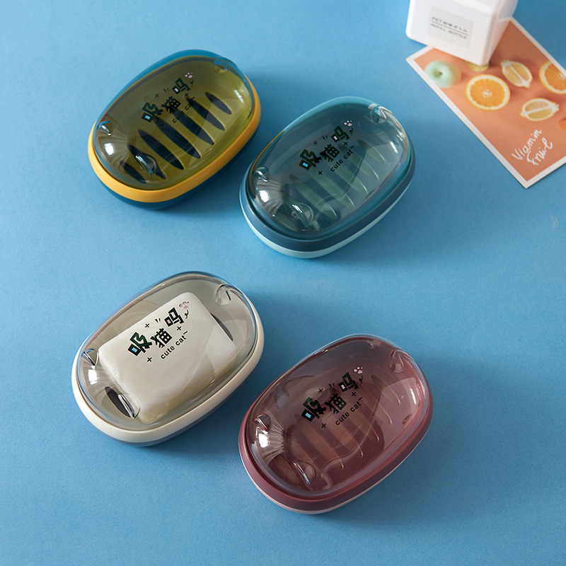 Creative Text Transparent Soap Box Simple Personality Unique Soap Dish Couple Student Dormitory Home Soap Box