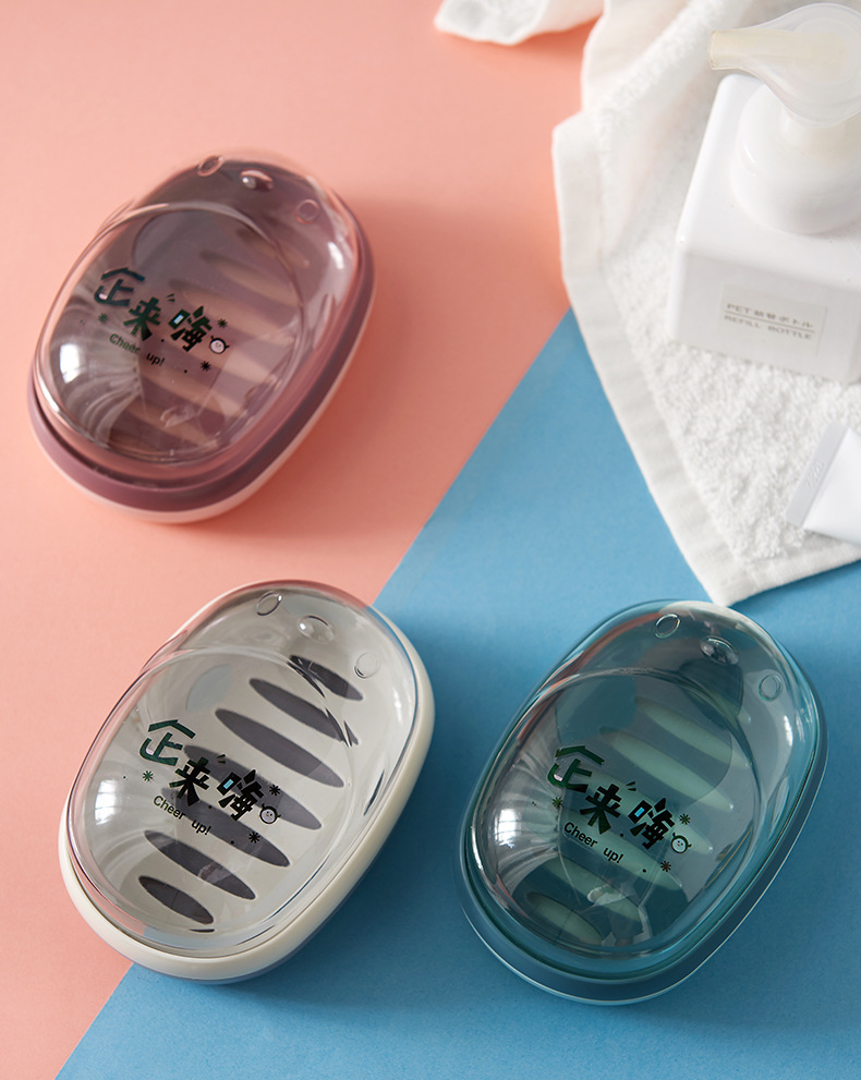 Creative Text Transparent Soap Box Simple Personality Unique Soap Dish Couple Student Dormitory Home Soap Box