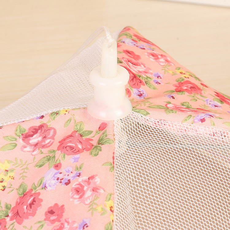 [Customized] 12-Inch Floral Encryption Folding Square Table Cover Anti-Fly Cover Dish Cover Food Cover