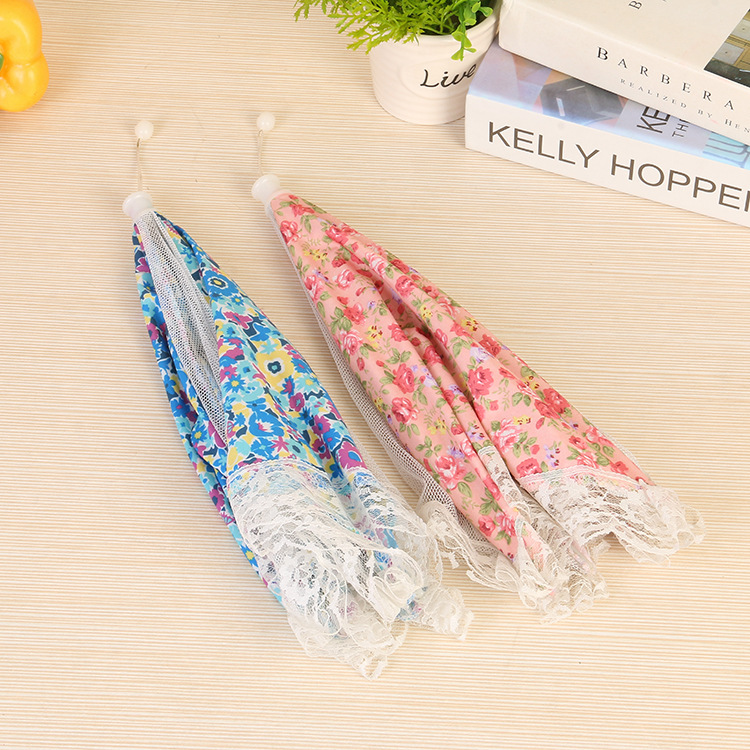 [Customized] 12-Inch Floral Encryption Folding Square Table Cover Anti-Fly Cover Dish Cover Food Cover