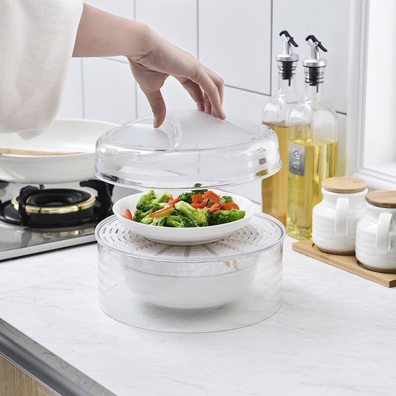Thermal Food Cover Stackable Storage Refrigerator Food Cover Household Seal Transparent Plastic Dust-Proof Dish Cover 