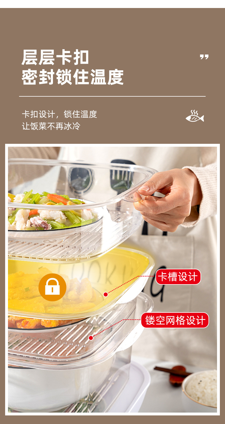 Cover Temperature Display Food Storage Foldable Dustproof Household Dish Cover Heating MultiLayer Leftovers Cover
