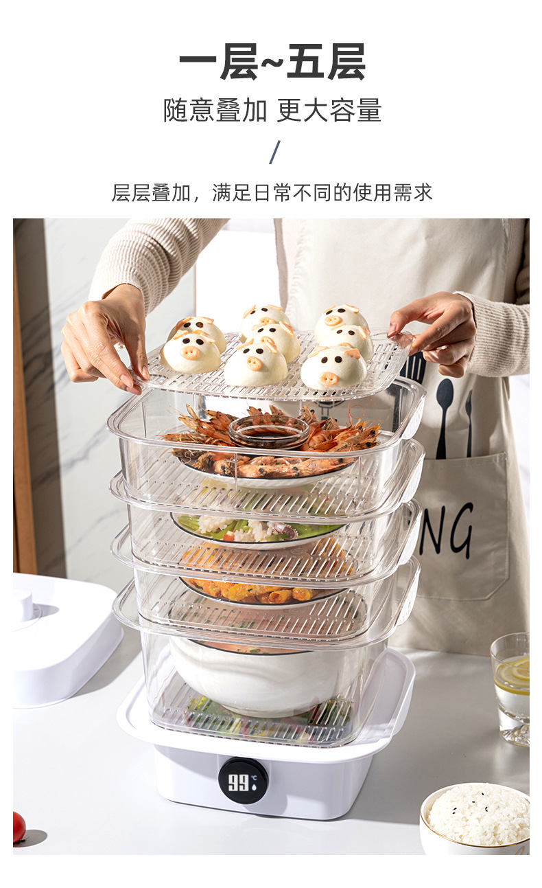 Cover Temperature Display Food Storage Foldable Dustproof Household Dish Cover Heating MultiLayer Leftovers Cover